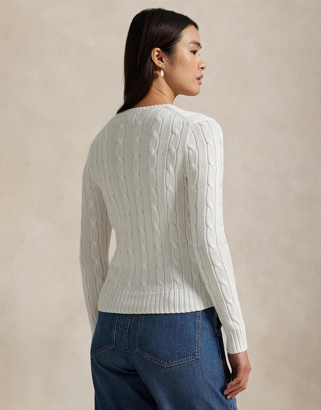 Ralph Lauren Julianna Cable Knit Cotton Crewneck Sweater