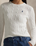 Ralph Lauren Julianna Cable Knit Cotton Crewneck Sweater